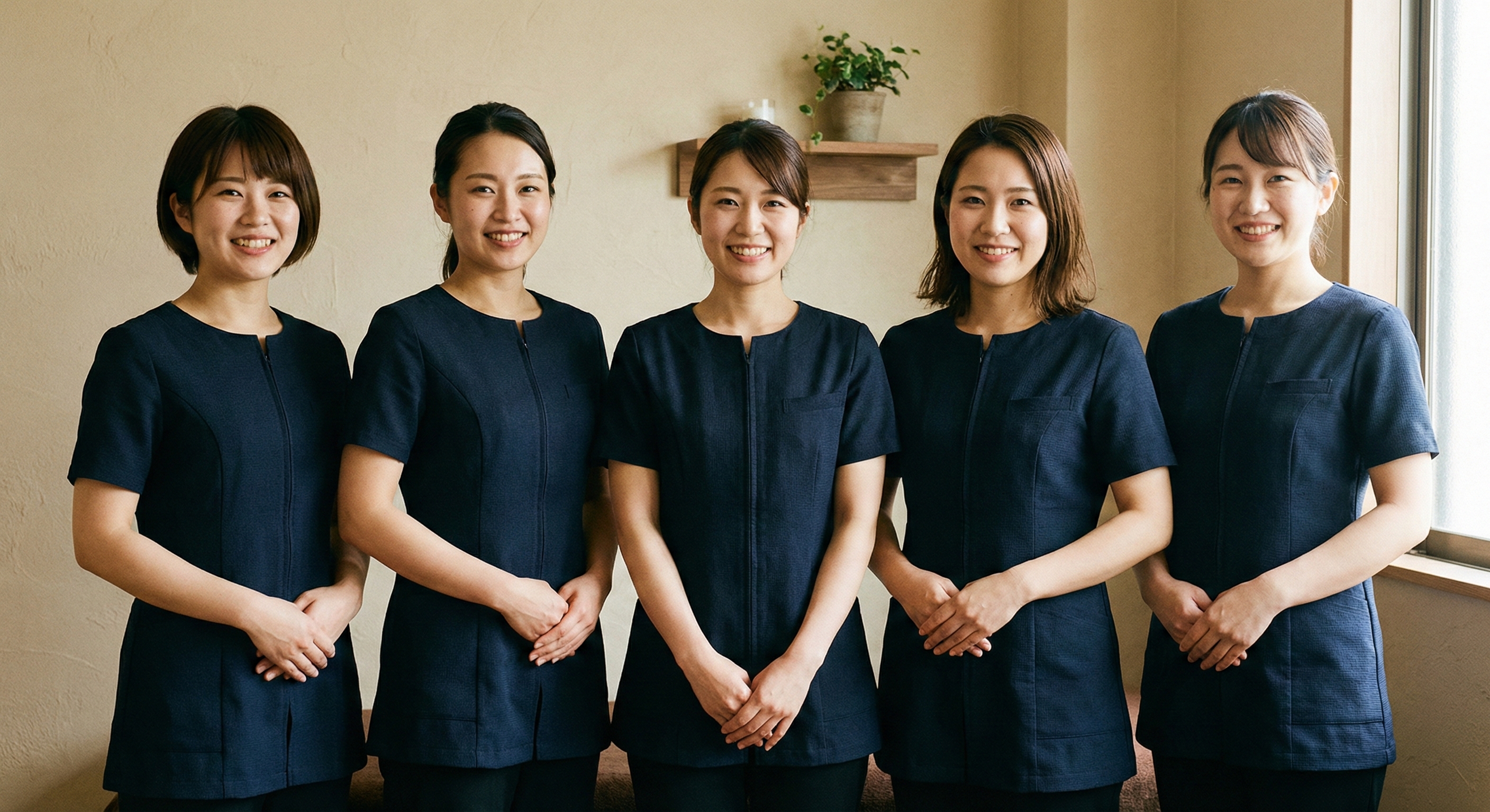 ヘッドスパ施術の様子。自律神経測定とデータに基づく独自メソッドによる施術風景